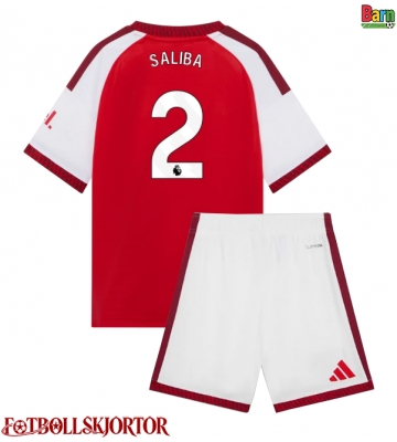 Arsenal William Saliba #2 Hemmakläder Barn 2026-27 Kortärmad (+ Korta byxor)